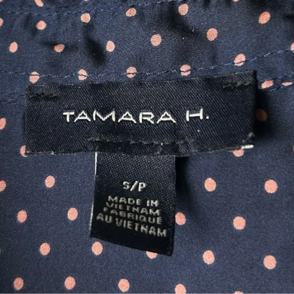 Tamara H Blue with Pink Polka Dots Blouse S - Picture 5 of 6
